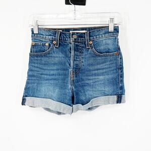 Levi’s Wedgie Denim Shorts Button Fly High Rise